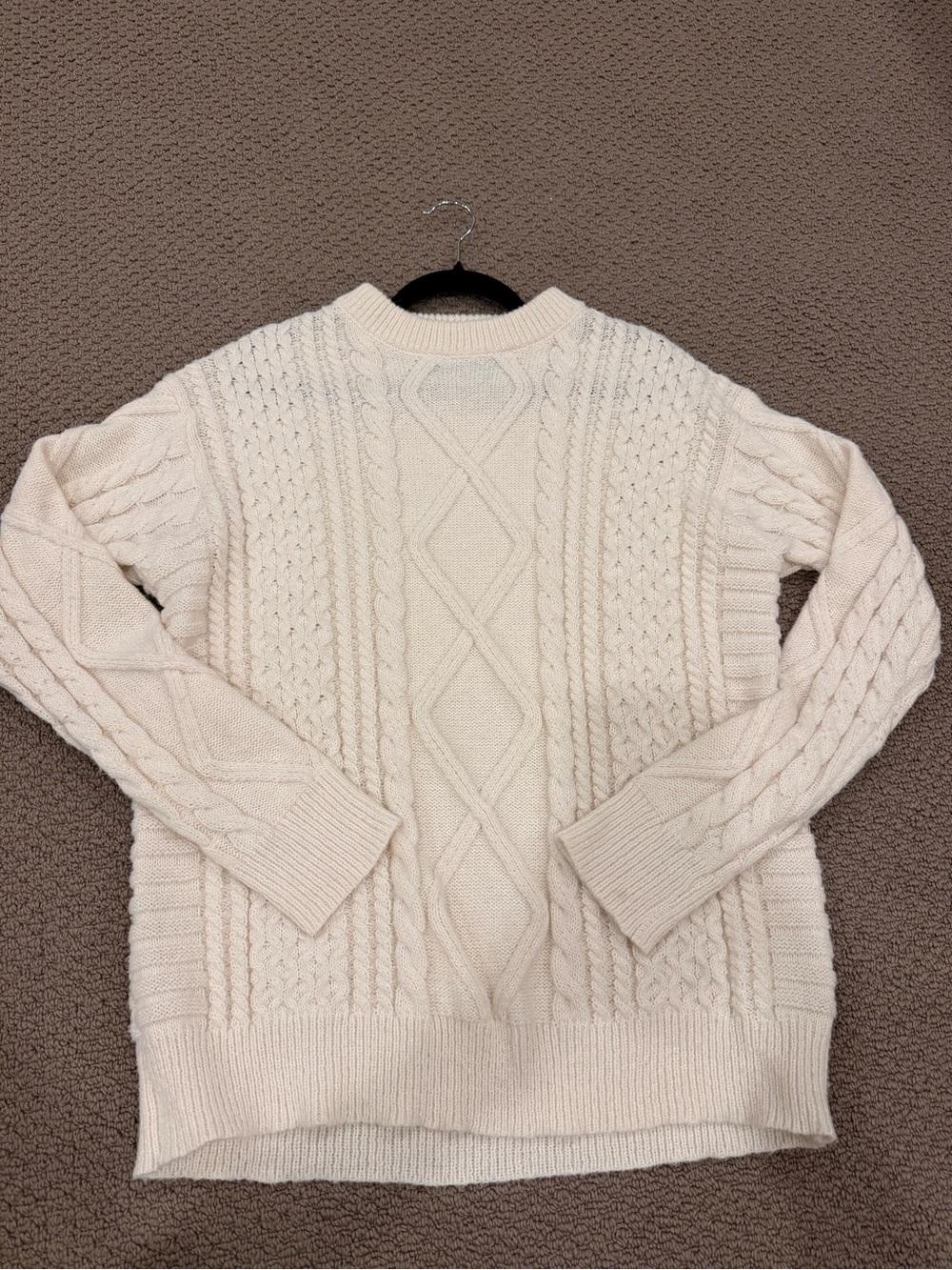 Cream Cable Knit Unisex Sweater
